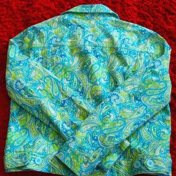 J Crew Size 12 Paisley Multi Colored Shorts Bundle Y2K 90s Crop Jacket XL - Picture 13 of 14